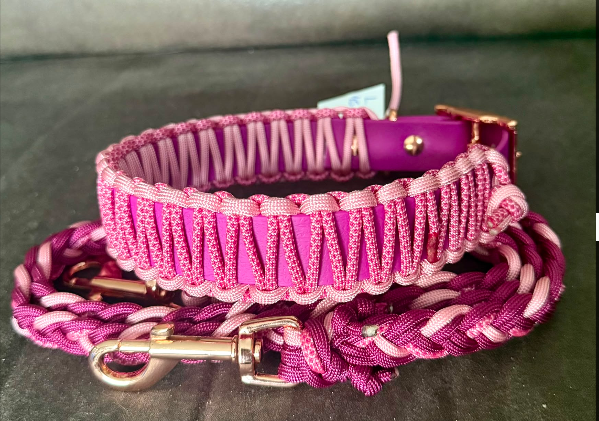 Biothane & Paracord Halsband + Paracord Leine - Handmade