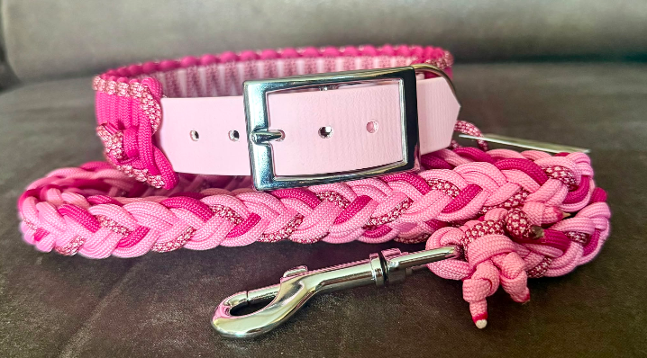 Biothane & Paracord Halsband + Paracord Leine - Handmade
