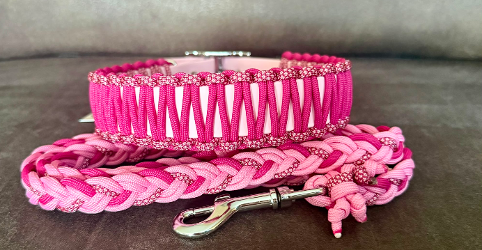 Biothane & Paracord Halsband + Paracord Leine - Handmade