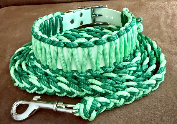 Biothane & Paracord Halsband + Paracord Leine - Handmade