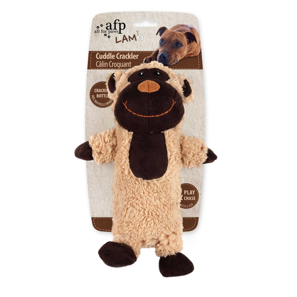 Kuscheltier Lamm Fleece-Kauspielzeug mit Quietsch-Flasche