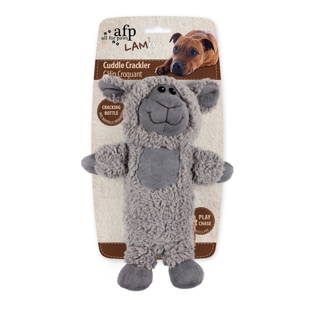 Kuscheltier Lamm Fleece-Kauspielzeug mit Quietsch-Flasche
