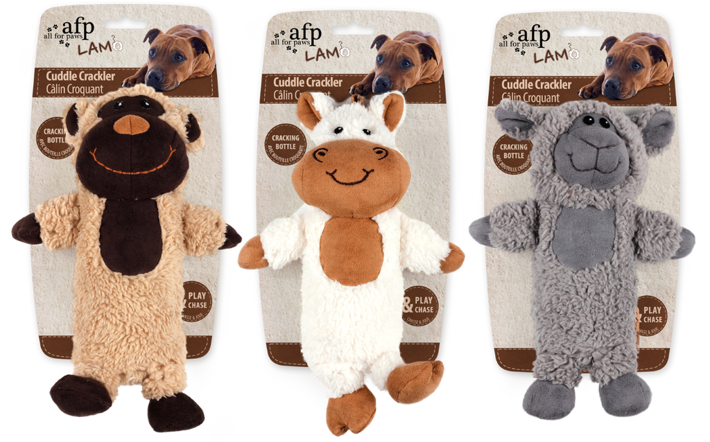 Kuscheltier Lamm Fleece-Kauspielzeug mit Quietsch-Flasche