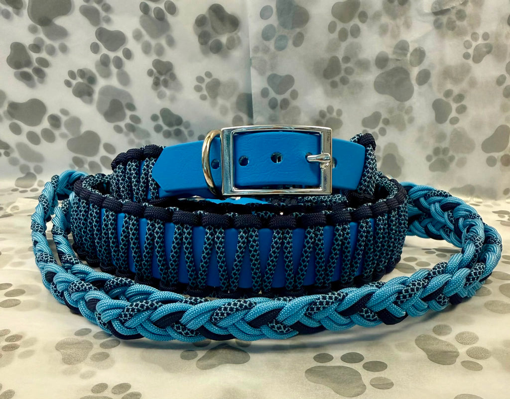 Biothane & Paracord Halsband + Paracord Leine - Handmade