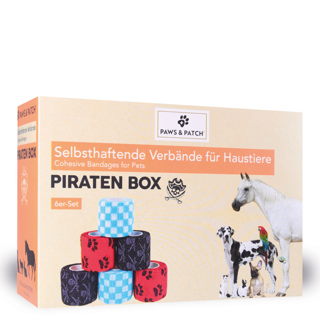 Selbsthaftende Verbände / Bandagen  - 6 Stück (Piratenbox)