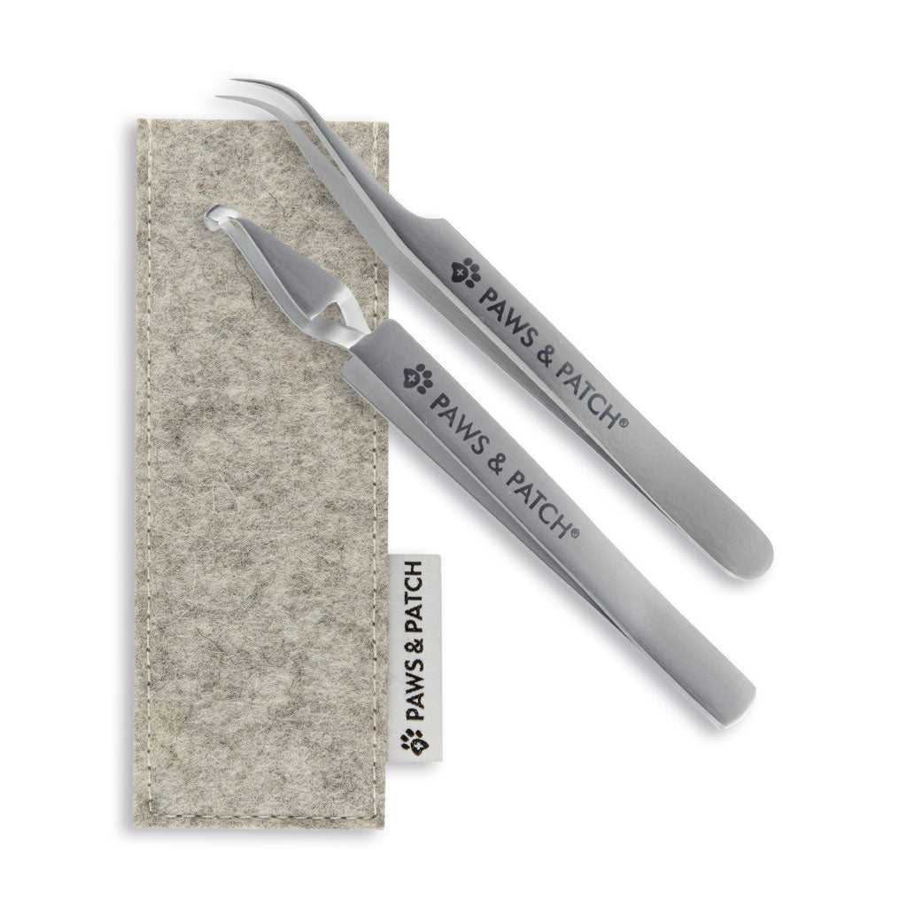 Zeckenzange Lucy mit Etui grau-meliert