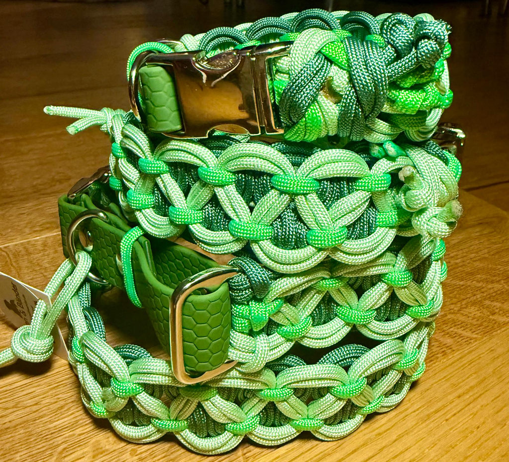 Hundehalsband Paracord Grün - handmade