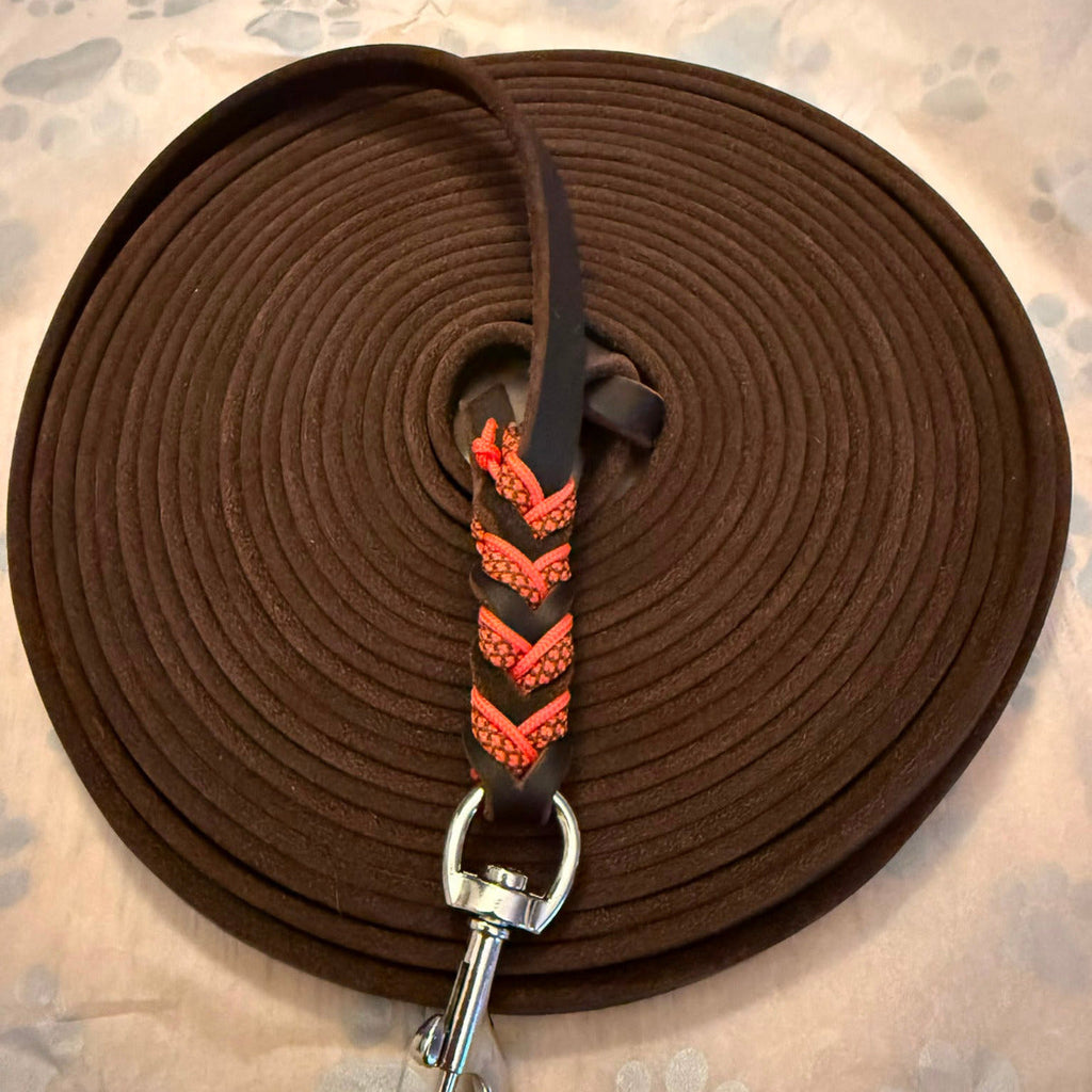 Mantrailing-Leinen aus hochwertigem Leder - Handmade